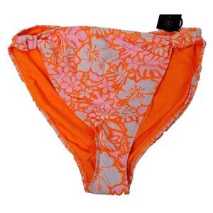 No Boundaries Junior Girls XL Orange Knotted High Leg High Waist Bikini Bottom